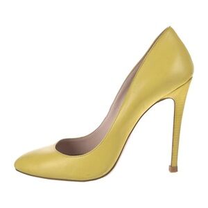miu miu yellow lemon leather pumps shoes size 37